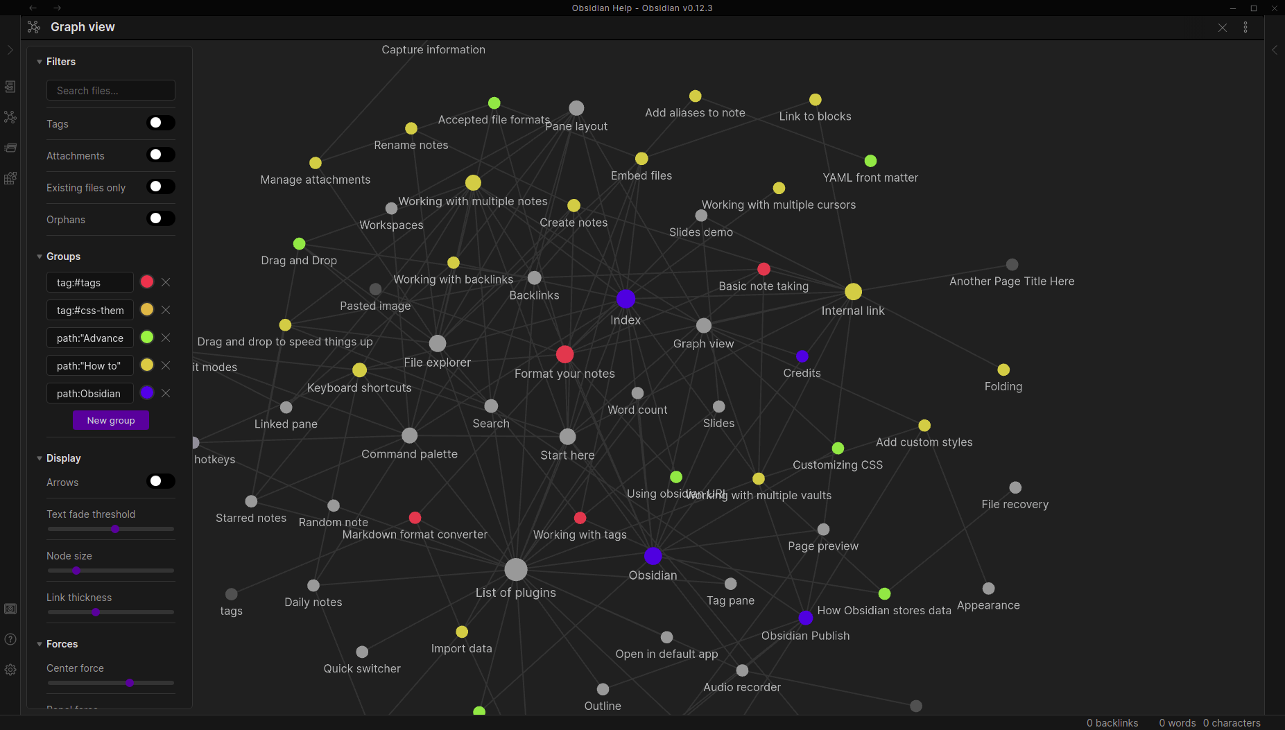 obsidian connected notes